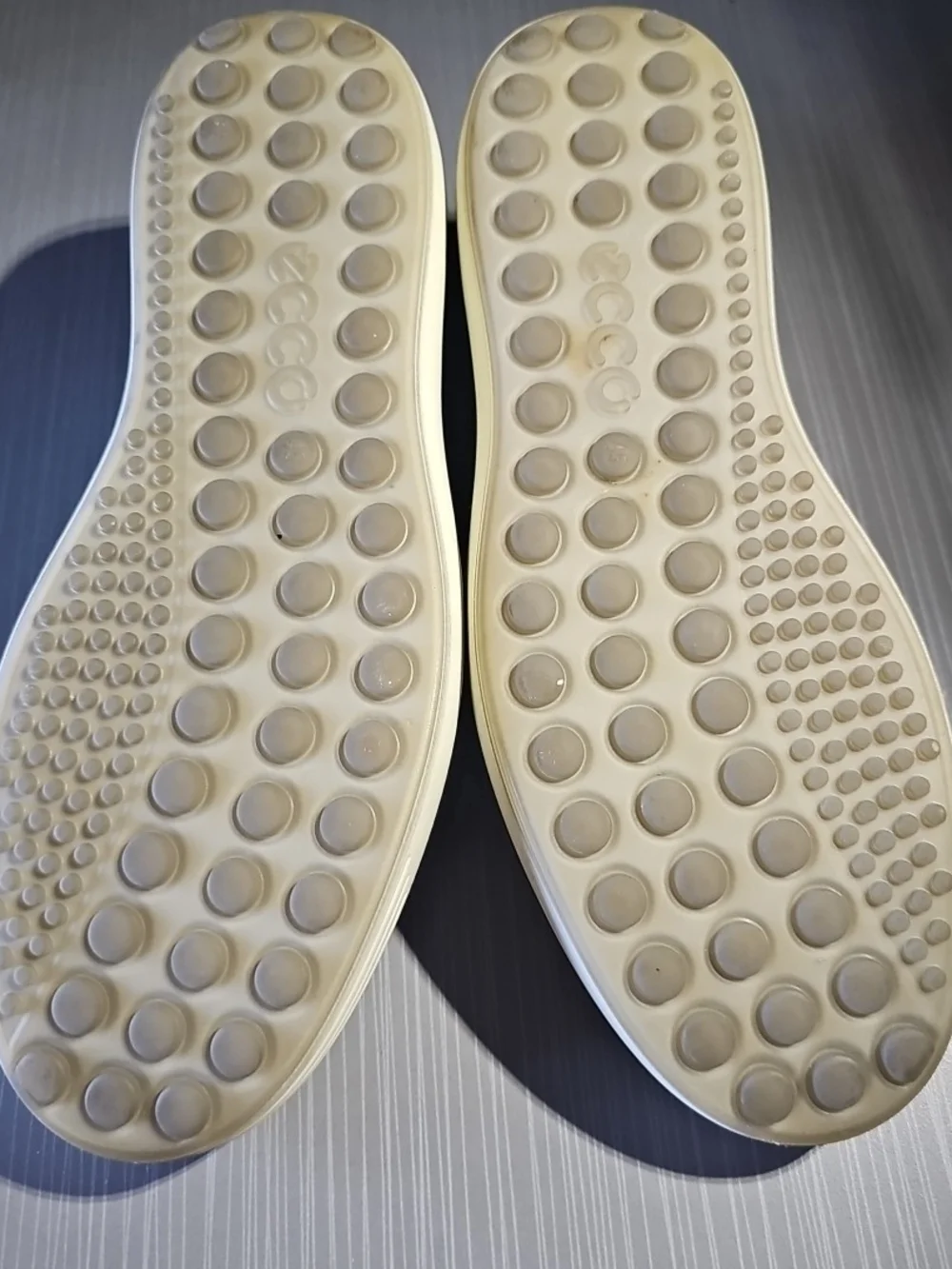 ECCO Navy Leather Lace-Up Sneakers‎ White Sole Men's 45 (11-11.5) Good PreOwned
